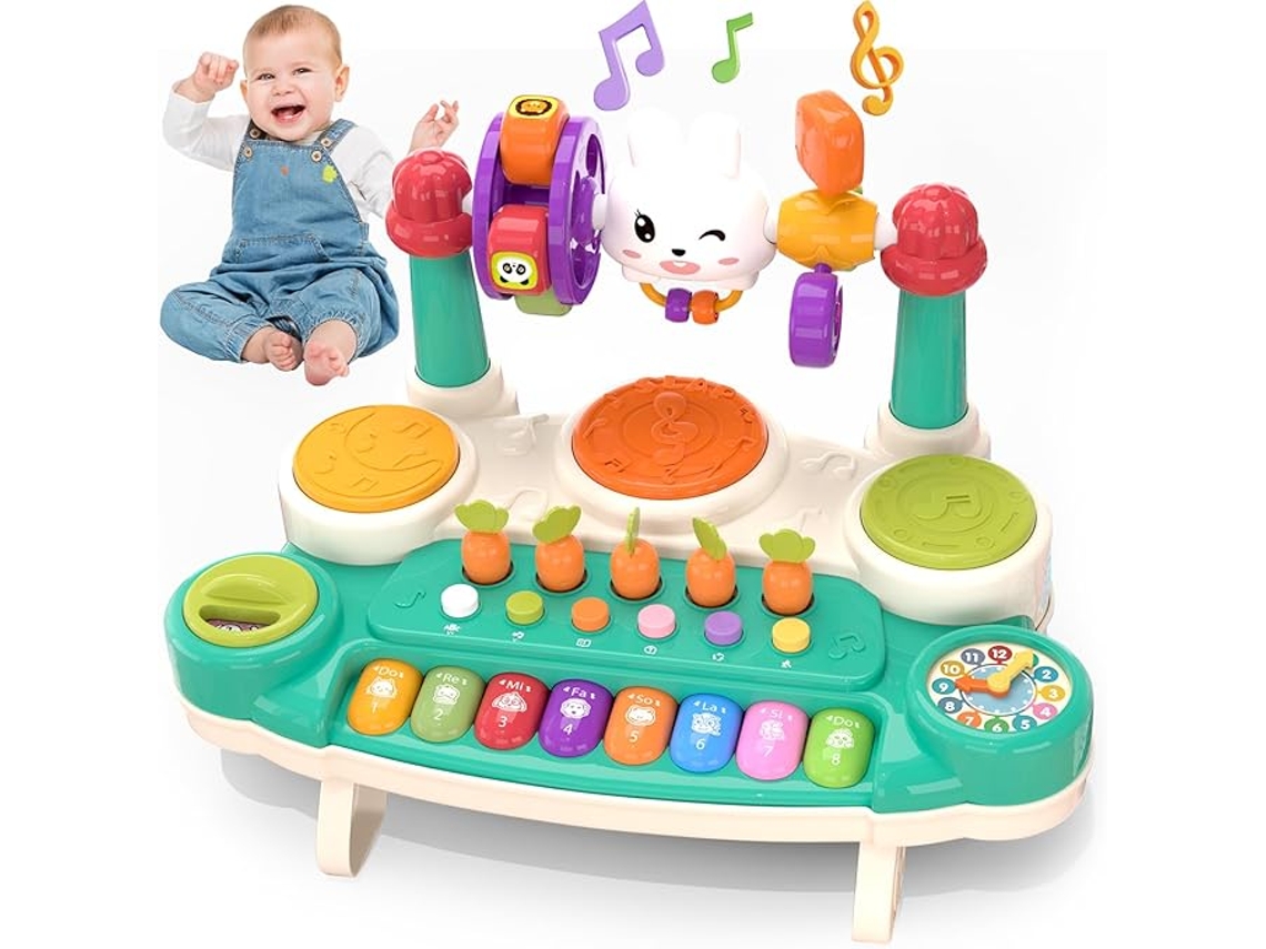 Juguete Musical Para Bebés: Teclado De Piano Interactivo Y Batería, Apto Para Niños Pequeños De 3 A 5 Años. Color Verde. Panoona