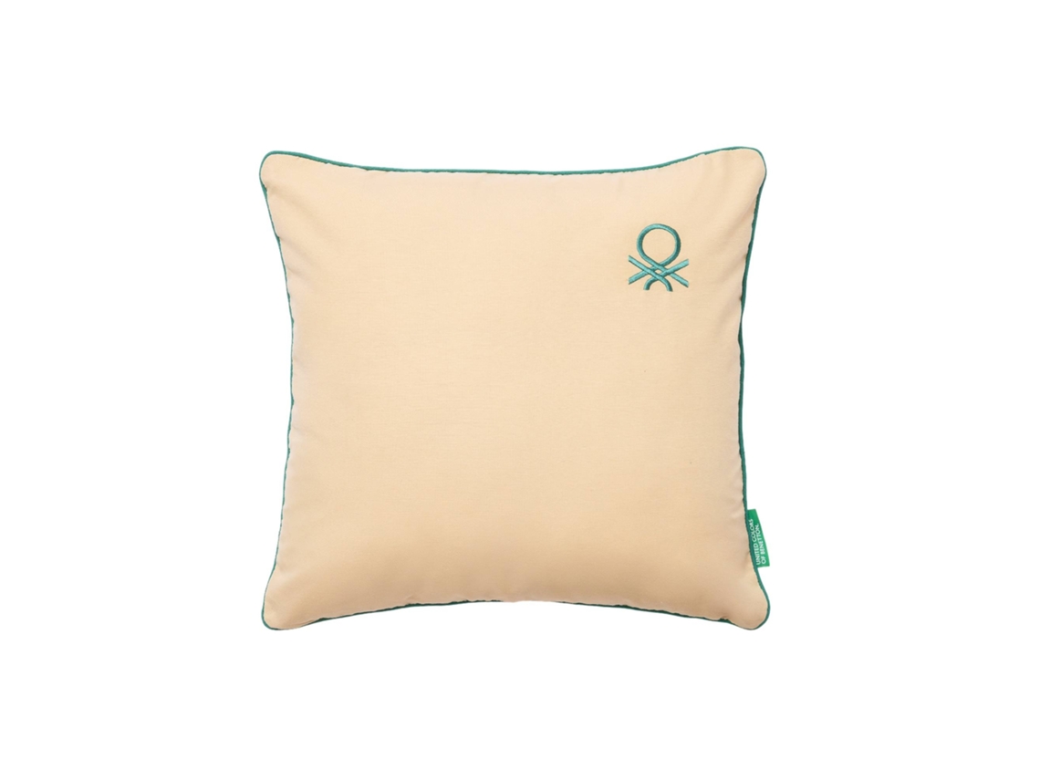 BENETTON - Cojín 45x45cm 100% Algodón Beige Rainbow