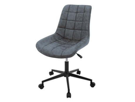 Silla de oficina con ruedas antracita con revestimiento de piel sintética y estructura metálica ML-DESIGN