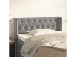 Cabecero de terciopelo gris claro 93x16x78/88 cm