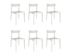 GARBAR ELBA Set 6 Silla Interior Exterior Blanco