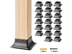 Juego de Bases y Soportes de Acero para Fijación de Postes de Madera y Jardín Tekmaquinas