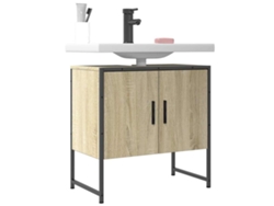 Armario Lavabo Baño Madera Ingeniería Roble Sonoma 60x33x60 Cm