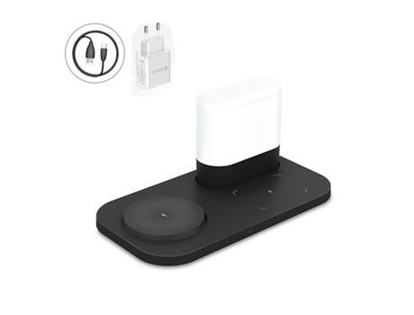 Cargador Sem Luz Noturna Atmosférica Multifuncional Carregamento para iPhone 13/14/11/12 YIZHOOD Negro