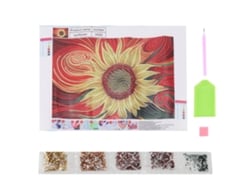 Kit de punto de cruz 5D DIY con flor de girasol de diamantes de imitación para decoración del hogar