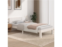 Estructura De Cama Sin Colchón Madera De Pino Blanca 90x200 Cm