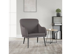 Silla con Apoyabrazos 63X76X80 cm de Cuero Artificial Gris