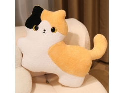 Peluche de gato siamés naranja esponjoso, almohada decorativa suave, CHABERLU