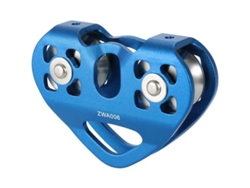Polea de cable de 30 kN con rodamiento de bolas para escalada, espeleología y rescate en altura (azul)