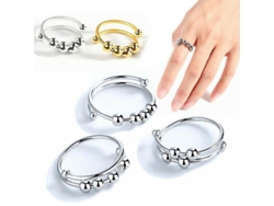 2026-anillo Ajustable Con Perlas Para Aliviar Ansiedad Y Meditación Regalo
