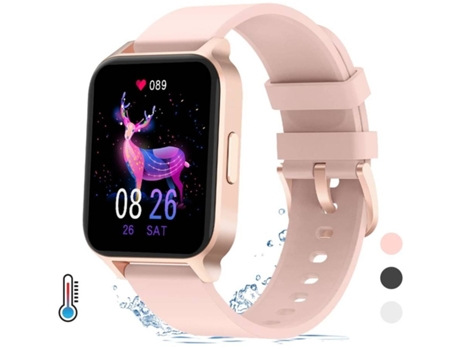 Smartwatch MDUG Monitor de Frequência Cardíaca Rosa
