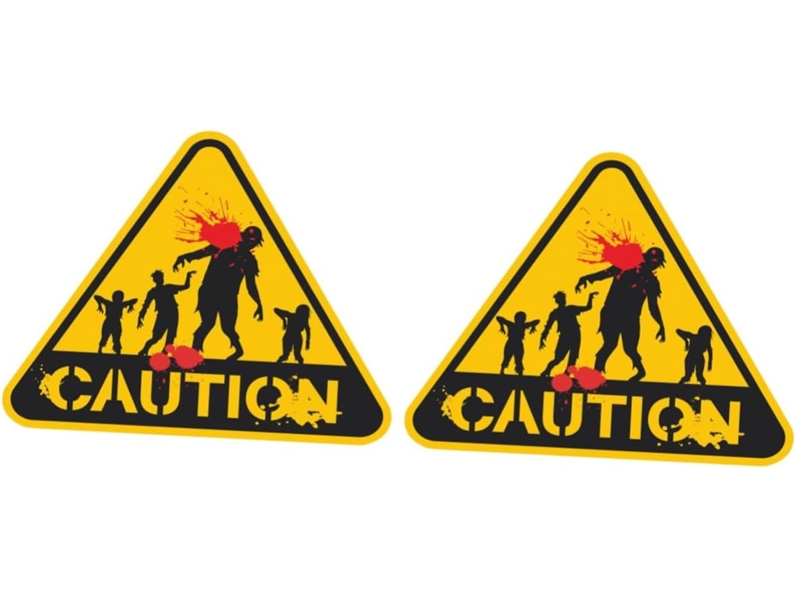 2 Pegatinas De Advertencia De Halloween