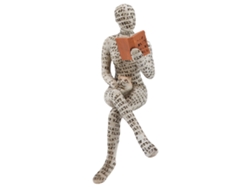 Figura de mujer leyendo, resina, adorno para estantería, decoración.