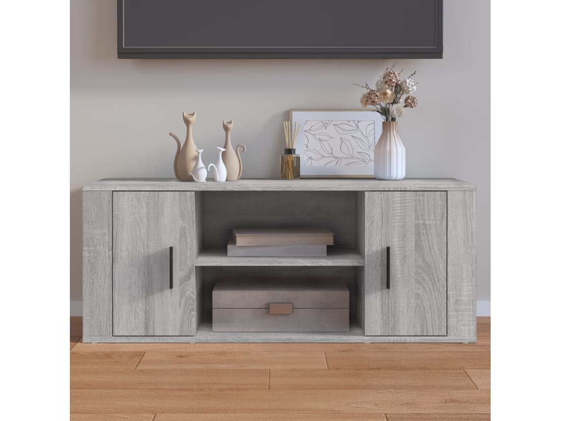 Estantería/Mueble de TV 100X35X40 Cm Derivados de Madera Gris Sonoma