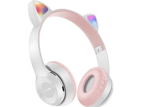 ELKUAIE Auriculares para niños Bluetooth 5.0 Orejas de gato Auriculares estéreo inalámbricos plegables sobre la oreja