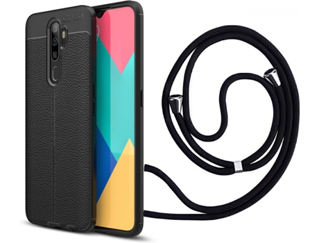 Funda Oppo A9 2020 Rugged Leather con Collar Negro