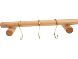 Toallero de pared de madera y hierro para baño, soporte para toallas, barra, accesorio de almacenamiento a prueba de alces lentos