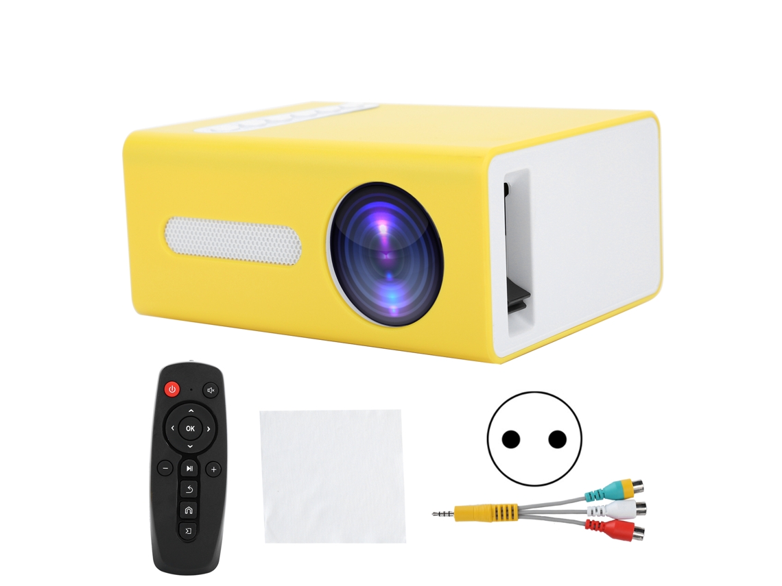 Projetor Doméstico Portátil Led Mini Com Controle Remoto Av Hdmi Usb Alta Eficiência Jaune Prise