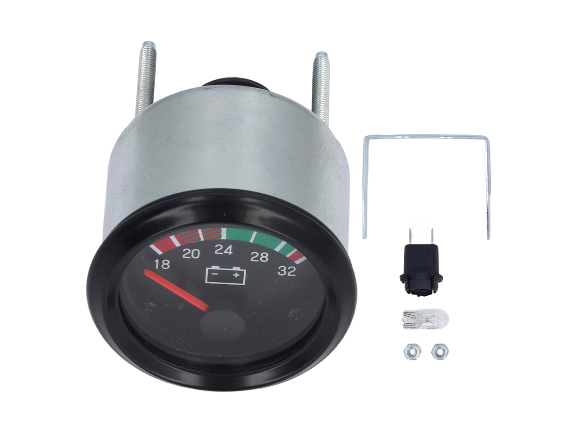 Medidor De Voltaje Led De 52 Mm, 24 V (18-32 V), Aleación De Aluminio Para Motores Diésel.