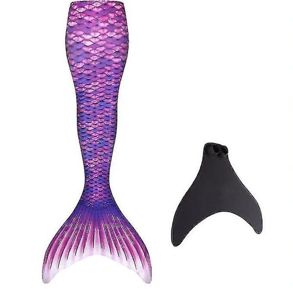 Aletas De Sirena Duraderas Para Niños Para Nadar, Monoaleta Incluida - Morado Perfecto S