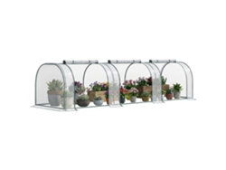 Estufa Para Jardim Estufa Pequena Para Cultivo De Plantas Com 3 Janelas 350x100x80 Cm Transparente E Verde