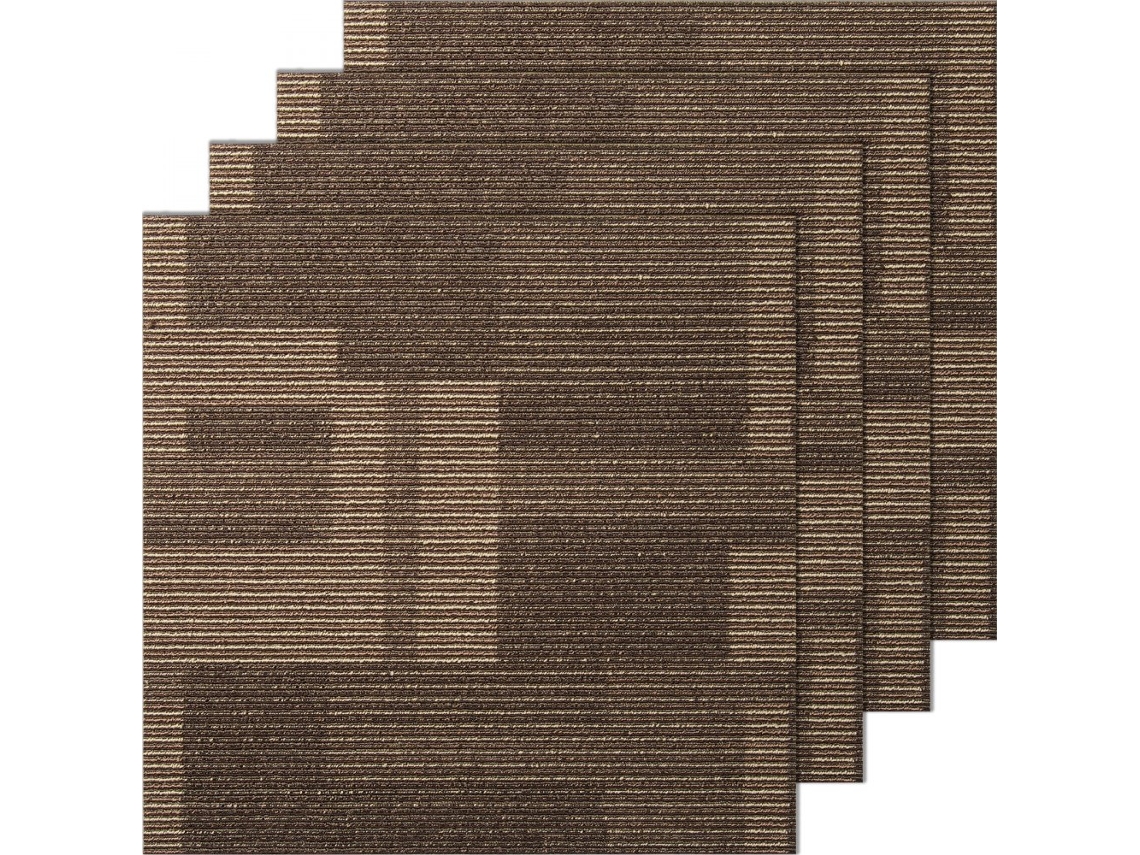 Juego de 24 Alfombras Marrones 61x61cm con Acolchado Tekmaquinas