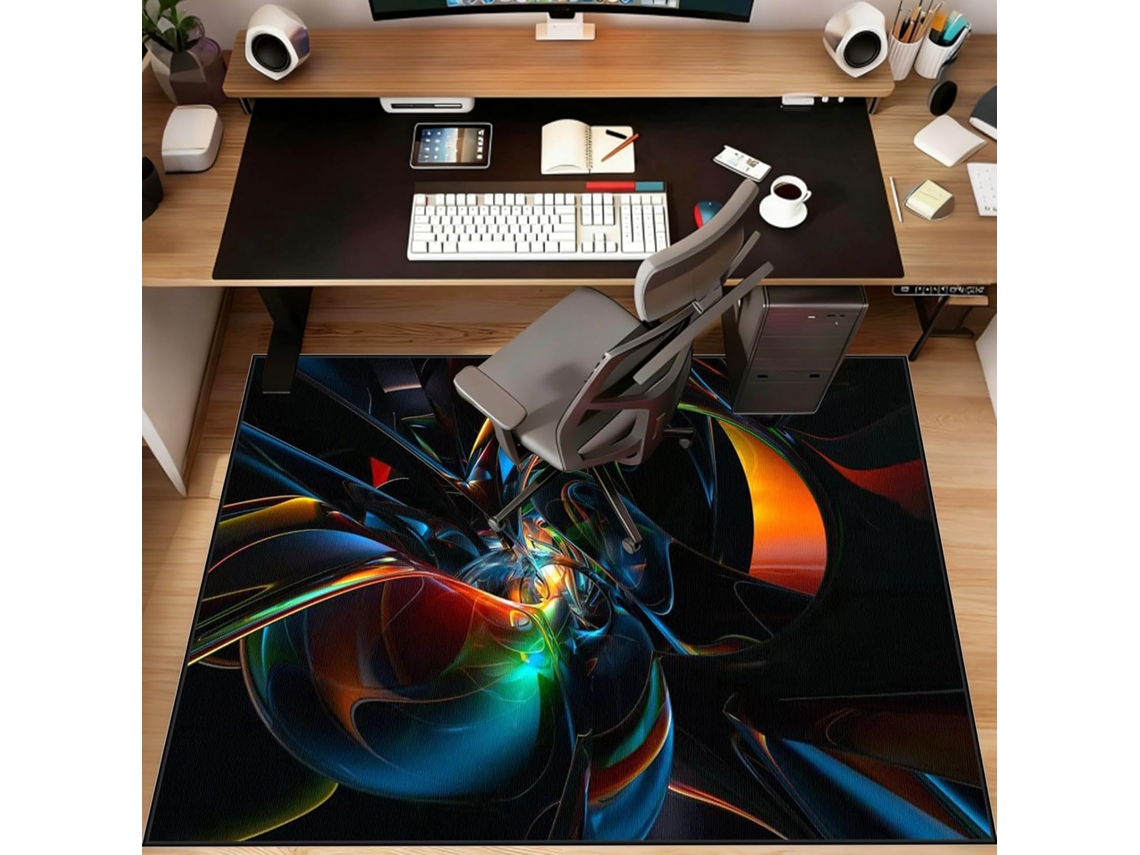 Tapete Gamer Cadeira Escritório Protetor Piso Antiderrapante 60 X 90 Cm Piso Laminado Parquet Pisos Rígidos,