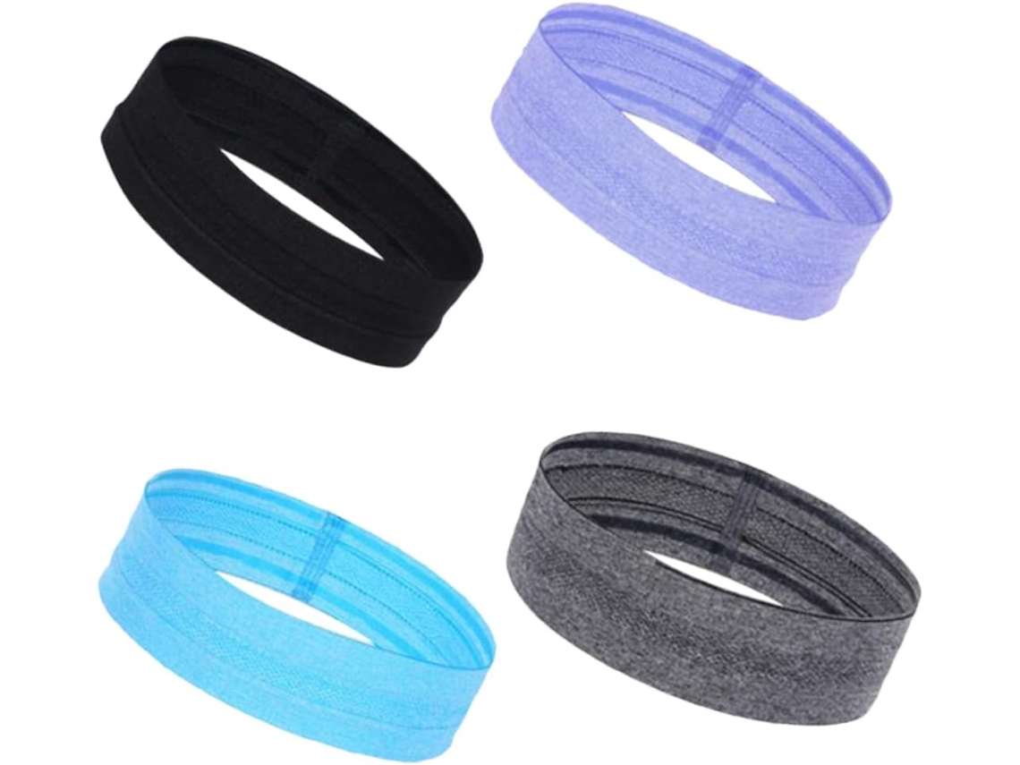 Diadema Deportiva Elástica Antideslizante De 4 Piezas Con Silicona Absorbente Del Sudor.