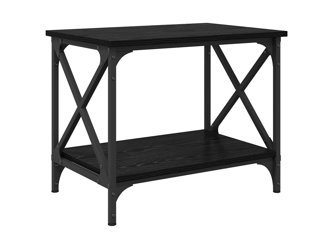 Mesa de comedor | Mesa auxiliar de roble negro de 55 x 38 x 45 cm, madera tratada.