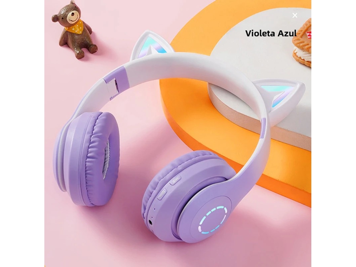 (lxb Morado) Auriculares Inalámbricos Bluetooth Hifi Con Micrófono Y Entrada Tf/aux