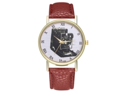 Reloj Analógico De Cuarzo Con Correa Pu Para Mujer Y Hombre Estilo Clásico Zhoulianfa Café