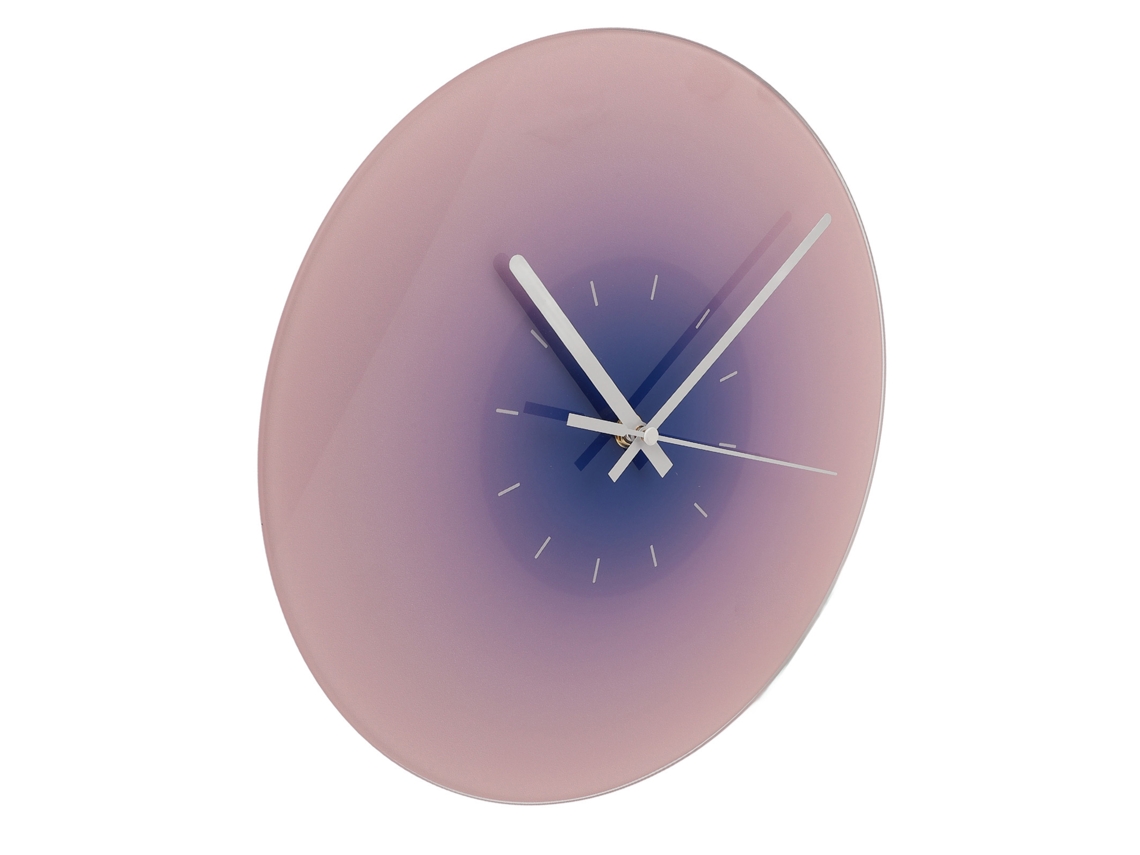Reloj De Pared Silencioso De Cristal De 30 Cm Con Mecanismo Suave, Funciona Con Pilas, Color Azul Degradado.