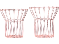 Cesta de frutas | Organizador de cocina plegable | Juego de 2 cestas de frutas de metal | Idea Gokoco