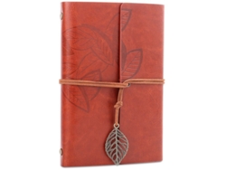 2026rebe-cuaderno De Viaje Vintage De Cuero Pu Marrón Recargable Para Niños, Mujeres Y Hombres - Leaf