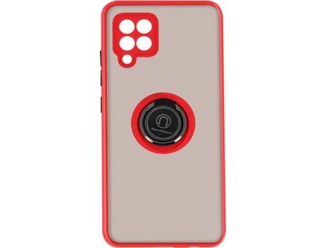 Carcasa y Soporte Samsung Galaxy A42 AVIZAR Función de soporte de Anillo de Metal Rojo