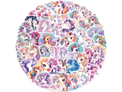 50 pegatinas impermeables de unicornios y otros animales de dibujos animados.