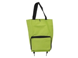 Carrito de compra plegable con ruedas, gran capacidad, multifuncional, ligero, fabricado en tela verde resistente, ideal para ir de compras y para el uso diario.
