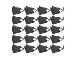 20pcs Máscara Anti poeira Lavável Reutilizável Ajustável Respirável para Esportes Ao Ar Livre Preto