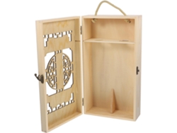Caja de madera rústica de estilo europeo para 2 botellas de vino - Duradera y resistente al desgaste - Ideal para fiestas e inauguraciones - GOKOCO
