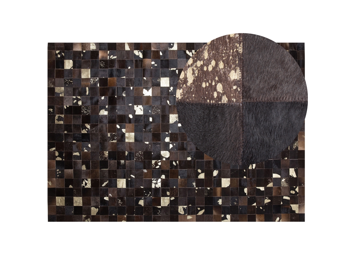 Alfombra BELIANI Bandirma de Piel de vaca Marrón 160x230