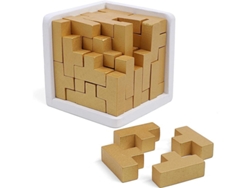 Puzzle De Madera 3d Linjou Original. Piezas En Forma De T. Desafío Mental Para Adultos Y Niños. Edición Dorada