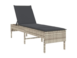 Maison Exclusive - Tumbona Con Cojín, Gris Claro, 55x200x44cm, Poliratán