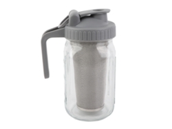 2026-jarra De Vidrio Mason Con Tapa De Filtro De Boca Ancha, Capacidad Grande, Hermética Para Agua, Té, Café Helado Y Bebidas Frías
