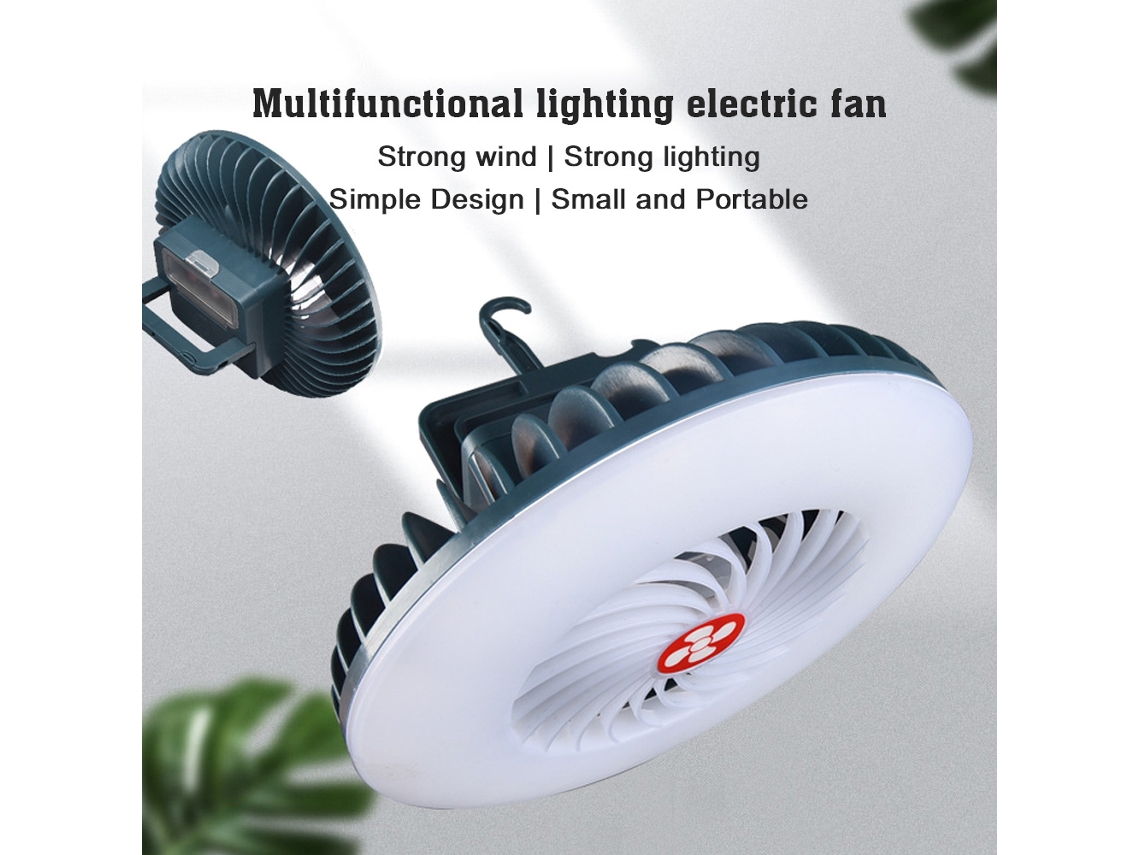 Mali luz de Acampamento Led Multifuncional com Ventilador, Carregamento Usb, 9 Funções, Vento Forte, Silencioso, Motor de Cobre Puro