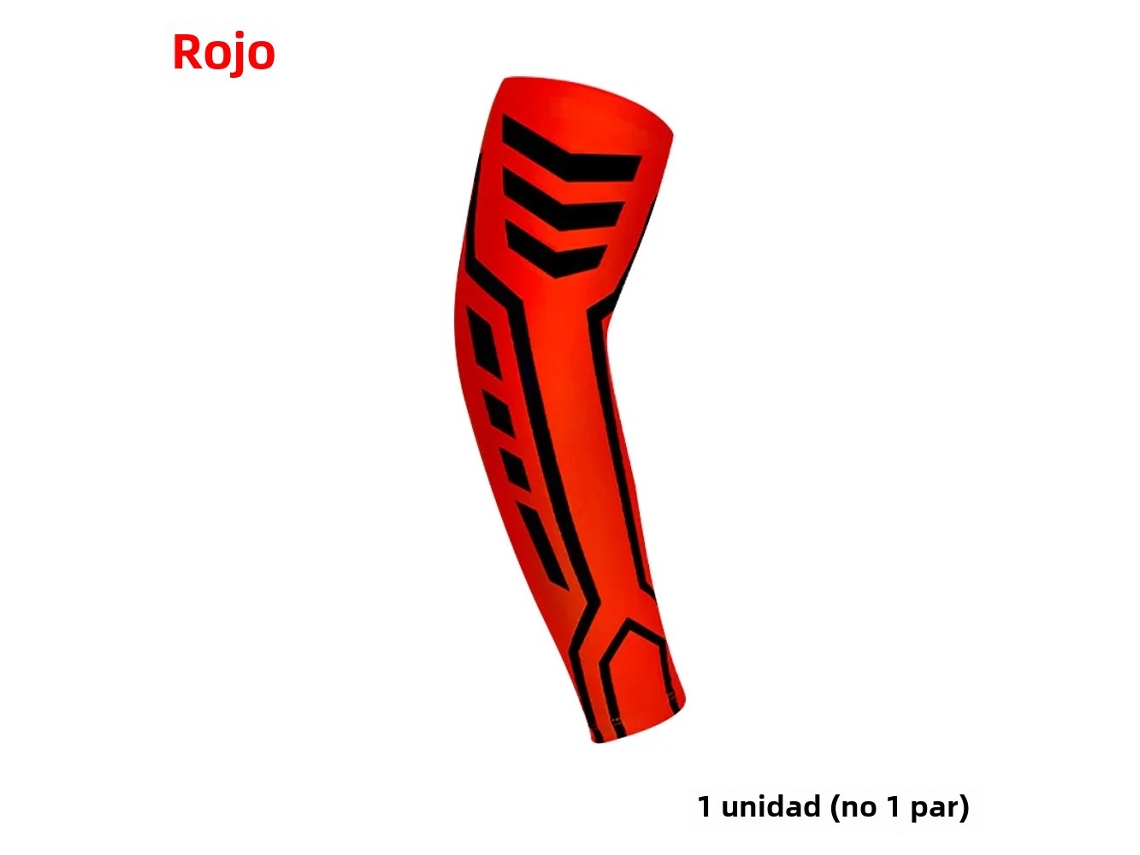 Mangas deportivas para brazos, ideales para baloncesto, ciclismo, calentamiento, running de verano y protección UV Mdug (rojo, una pieza, talla M)