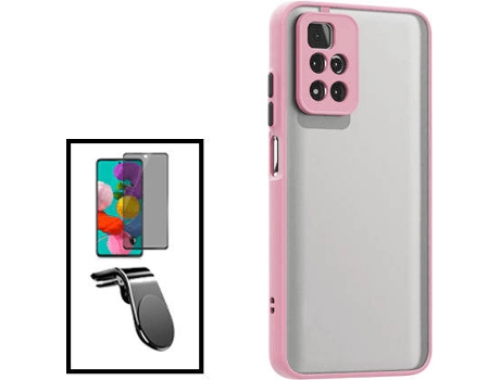 Kit Carcasa Trasera Protección Cámara + Protector de Pantalla Xiaomi Redmi Note 11 Pro+ Plus GIFT4ME Rosa
