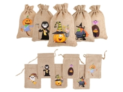Bolsas De Yute Para Halloween, 12 Bolsitas Pequeñas Para Dulces Con Cordón Para Niños