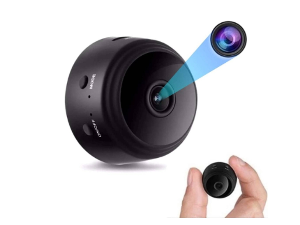 Minicámara WiFi Bestvite HD 4K con detección de movimiento (negra)