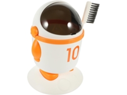 Papelera de oficina Mini Cosmonaut en polipropileno naranja con cepillo. SFUSHOS
