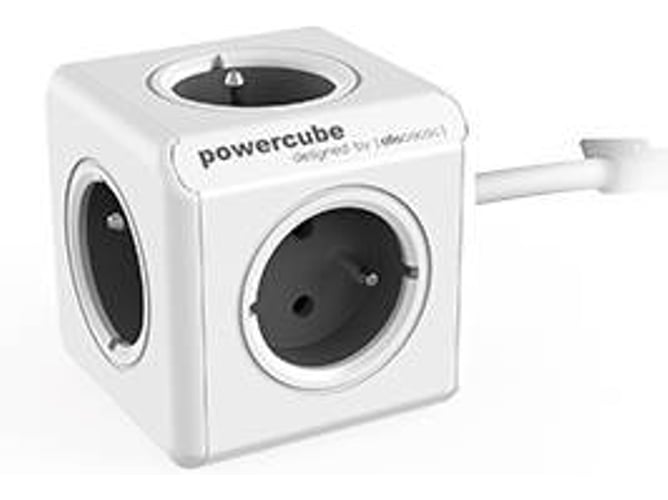 Base Eléctrica ALLOCACOC PowerCube Extended Type E 5 enchufes Gris 1,5 m